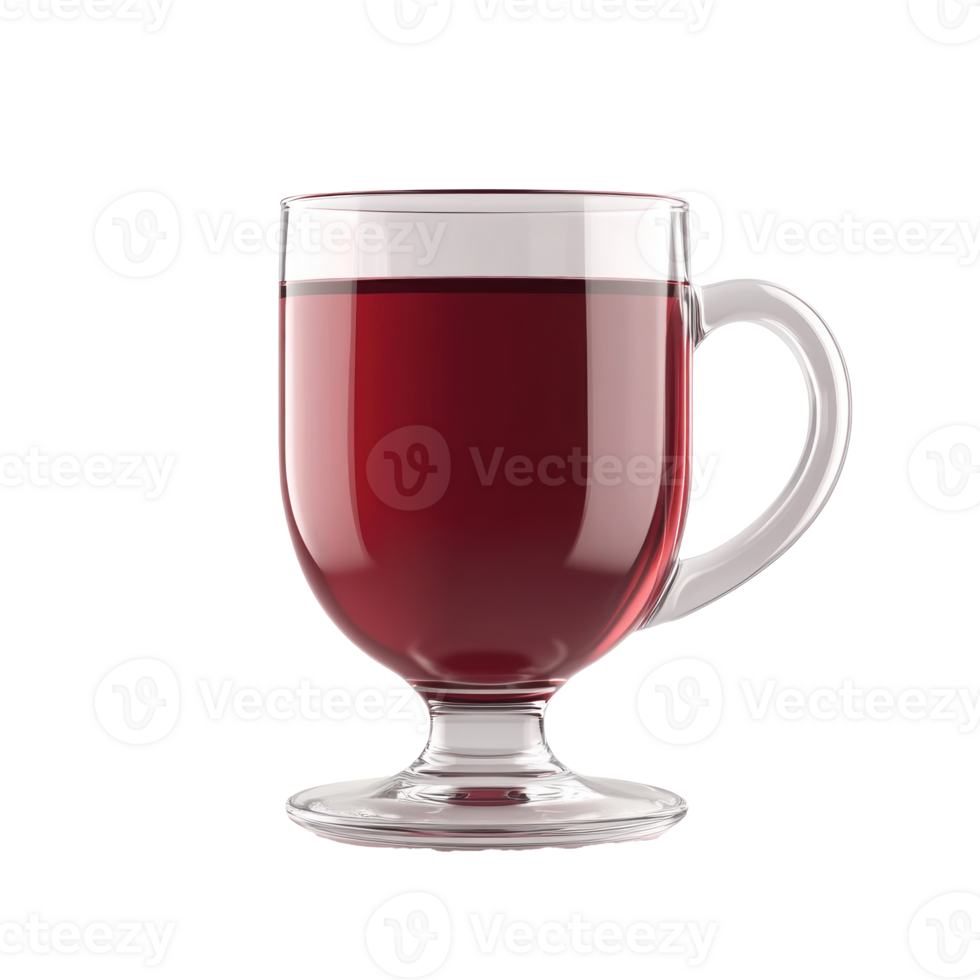 Christmas mulled red wine mug glass 3D icon cartoon smooth soft light isolate on transparent background png