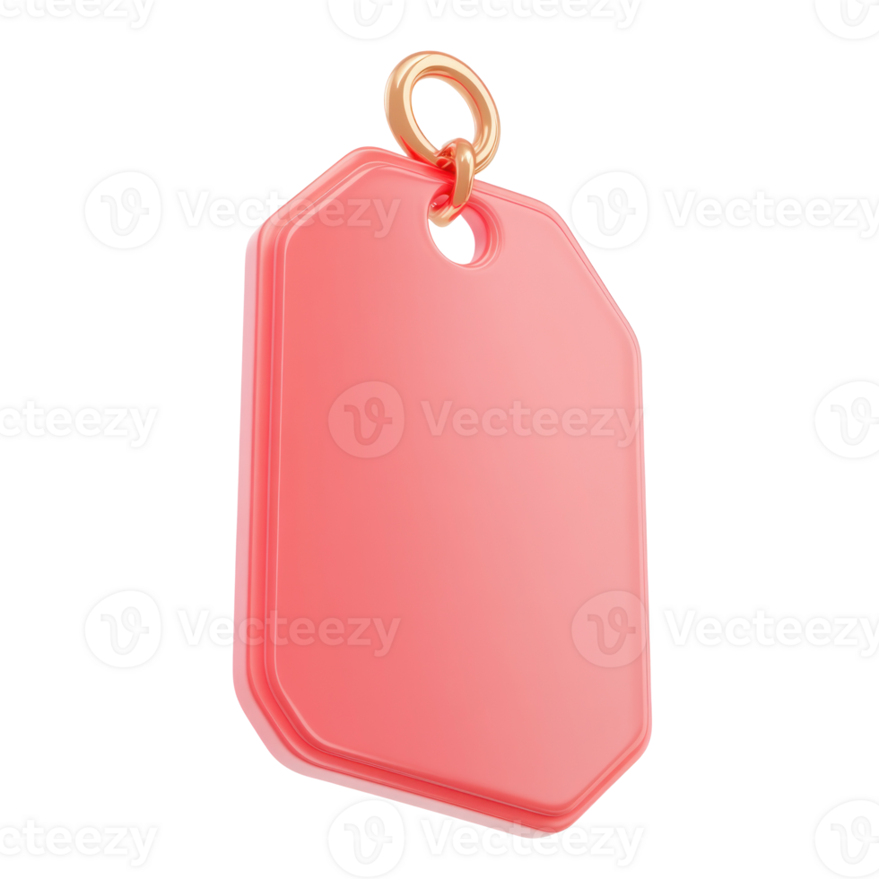 Red Sale Tag 3D icon cartoon smooth soft light isolate on transparent background png