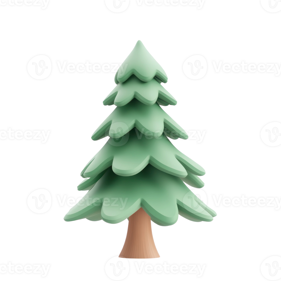 Christmas tree modern elegant decoration 3D icon cartoon minimalist isolate on transparent background png