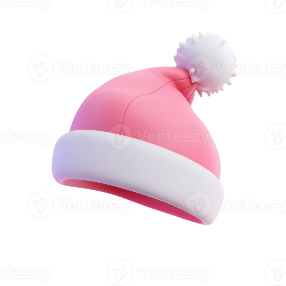 Christmas funny cap 3D icon cartoon smooth soft light isolate on transparent background png