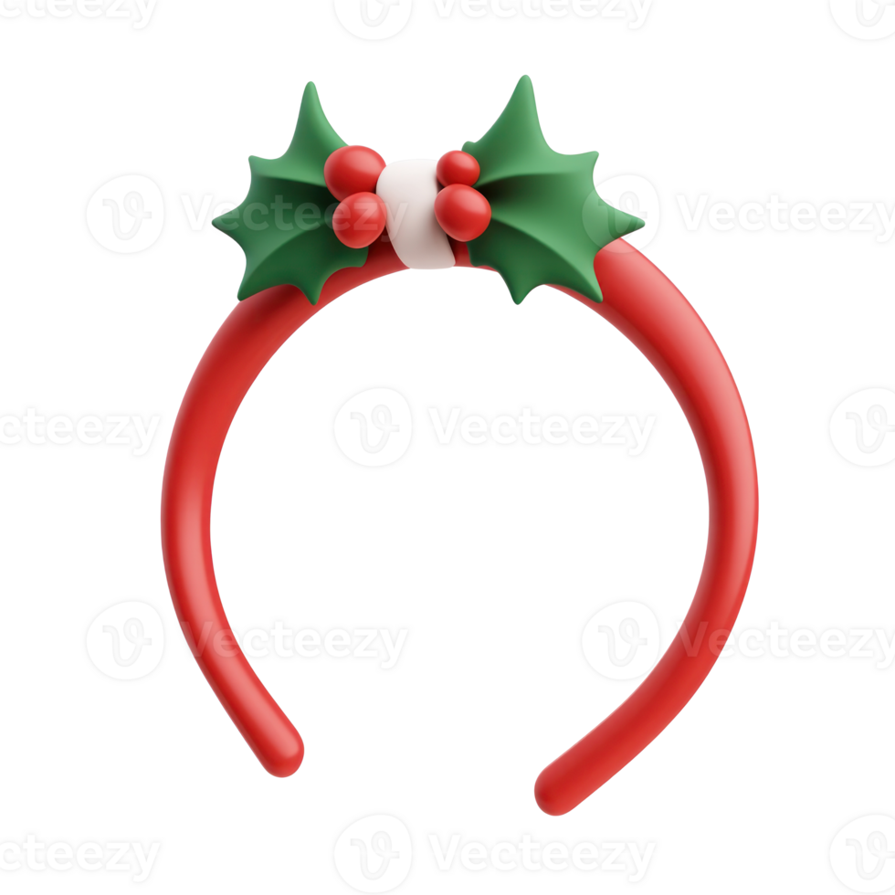 Christmas headband 3D icon isolate on transparent background png