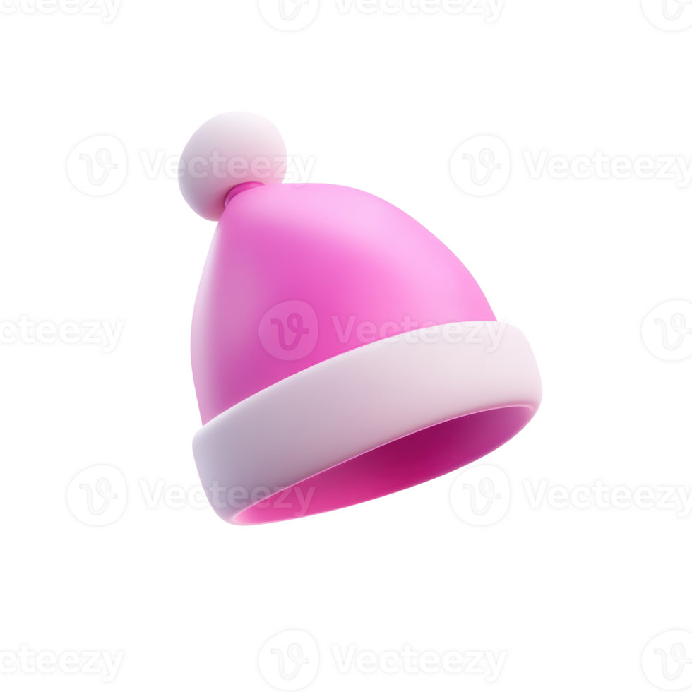 Christmas funny cap 3D icon cartoon smooth soft light isolate on transparent background png