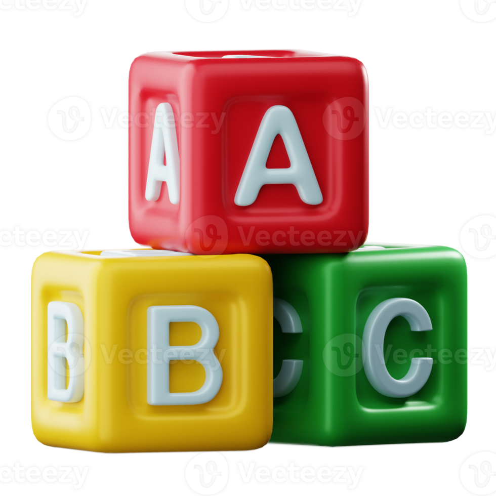 3D Alphabet Cube Illustration png