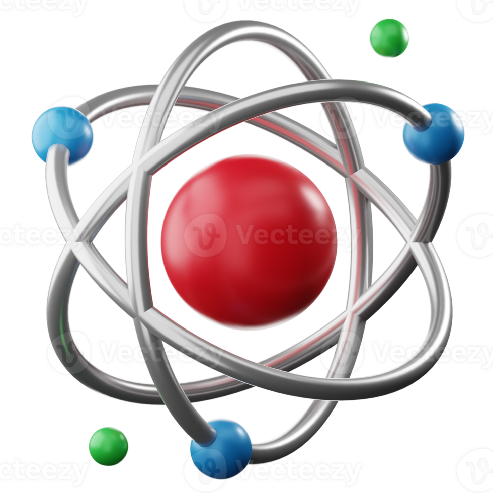 3D Atom Illustration png