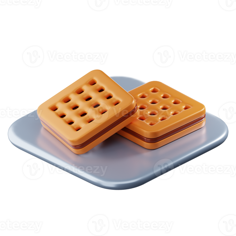 3D Biscuit Illustration png