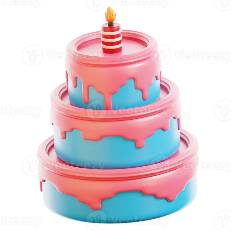 3D Birthday Cake Illustration png