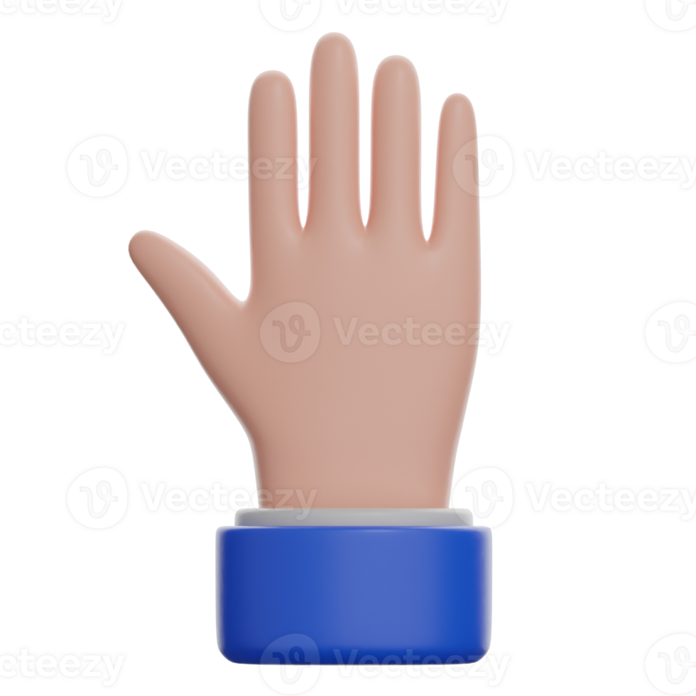 3D Back Of Hand Sign Illustration png
