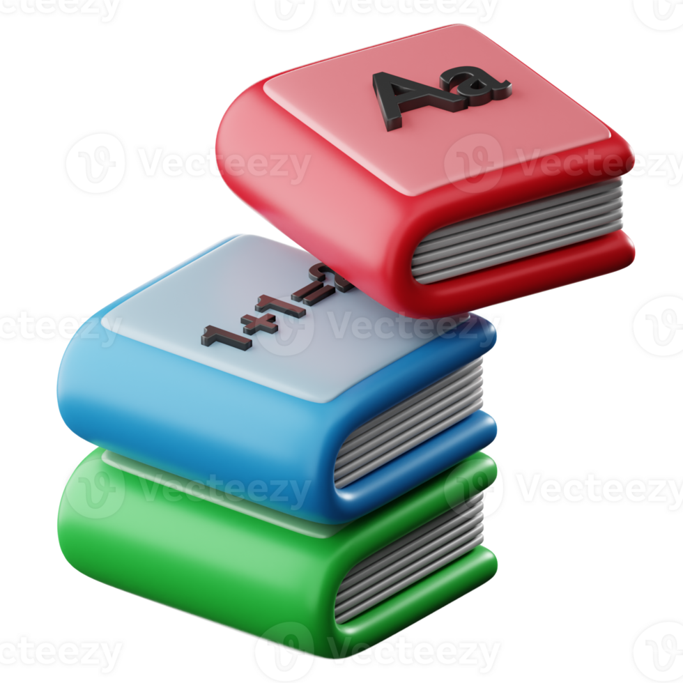 3D Books Illustration png