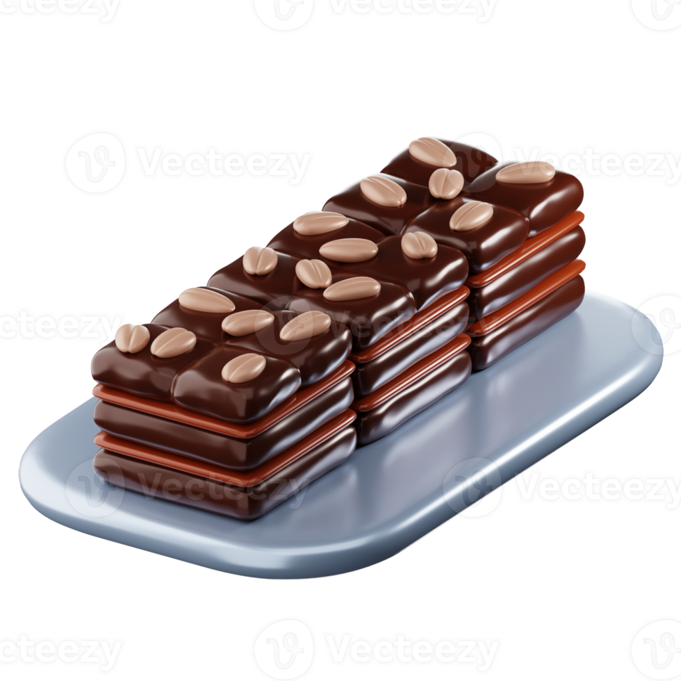 3D Brownies Illustration png