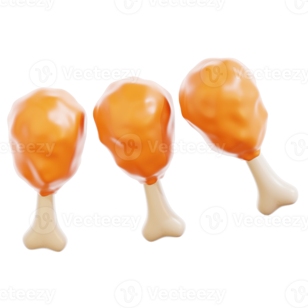 3D Chicken Drum Illustration png