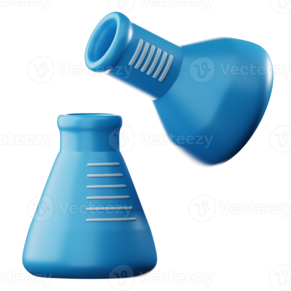 3D Chemical Flask Illustration png