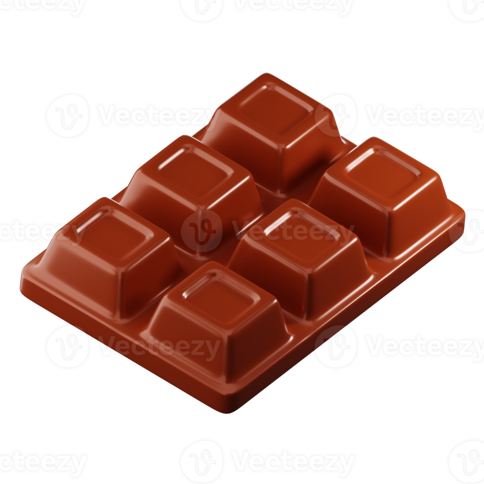 3D Chocolate Bar Illustration png
