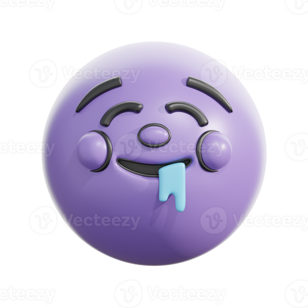 3D Retro Drooling Face Emoji Icon png