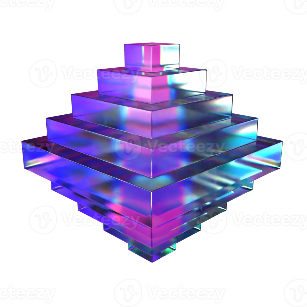 3D Double Pyramid Illustration png