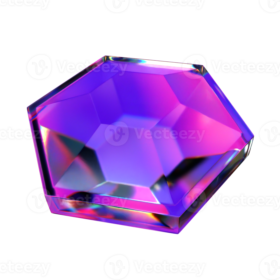 3D Double Sided Hexagon Illustration png