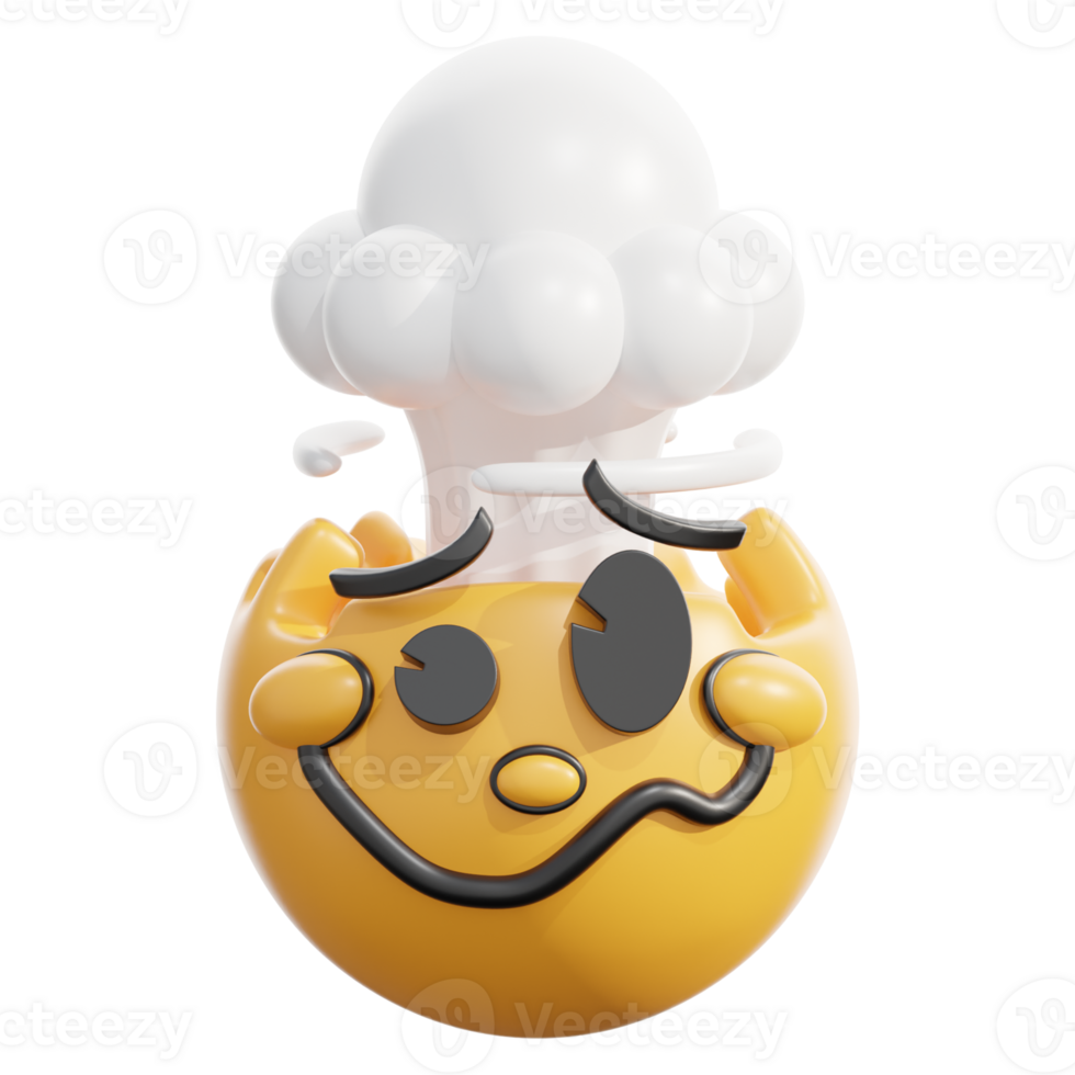 Exploding Head 3D Retro Emoji Emoticon Icon 52010989 PNG