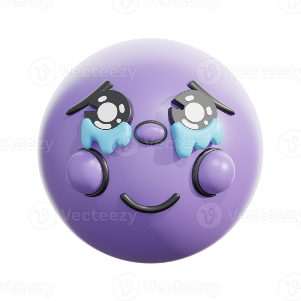 3D Retro Emoticon With Tears Holding Back png
