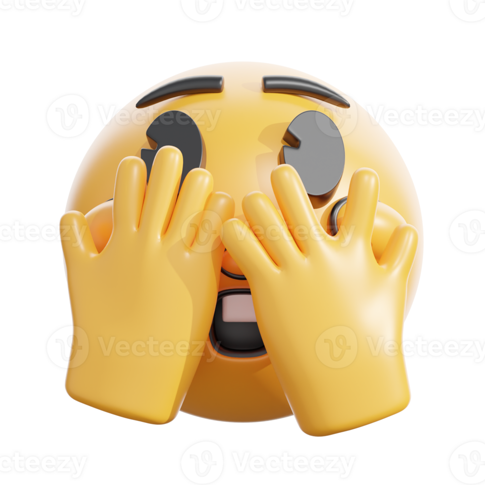 Retro Peeking Eye Emoji in 3D Style png