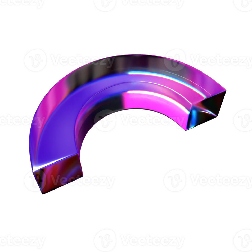3D Flat Half Donut Illustration png