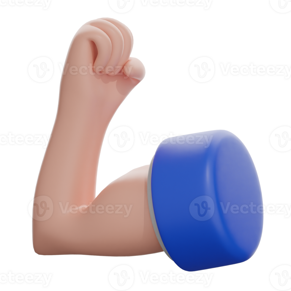 3D Flexed Biceps Illustration png