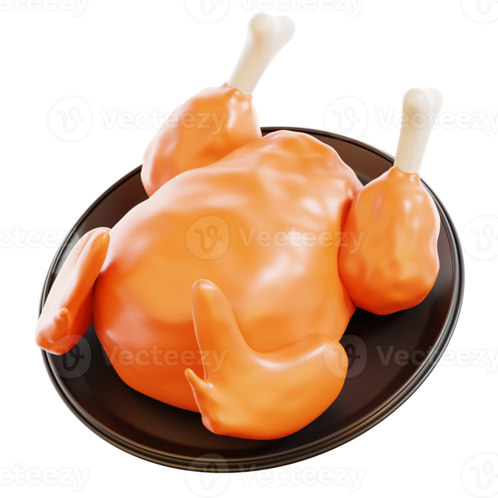 3D Grilled Chicken Illustration png