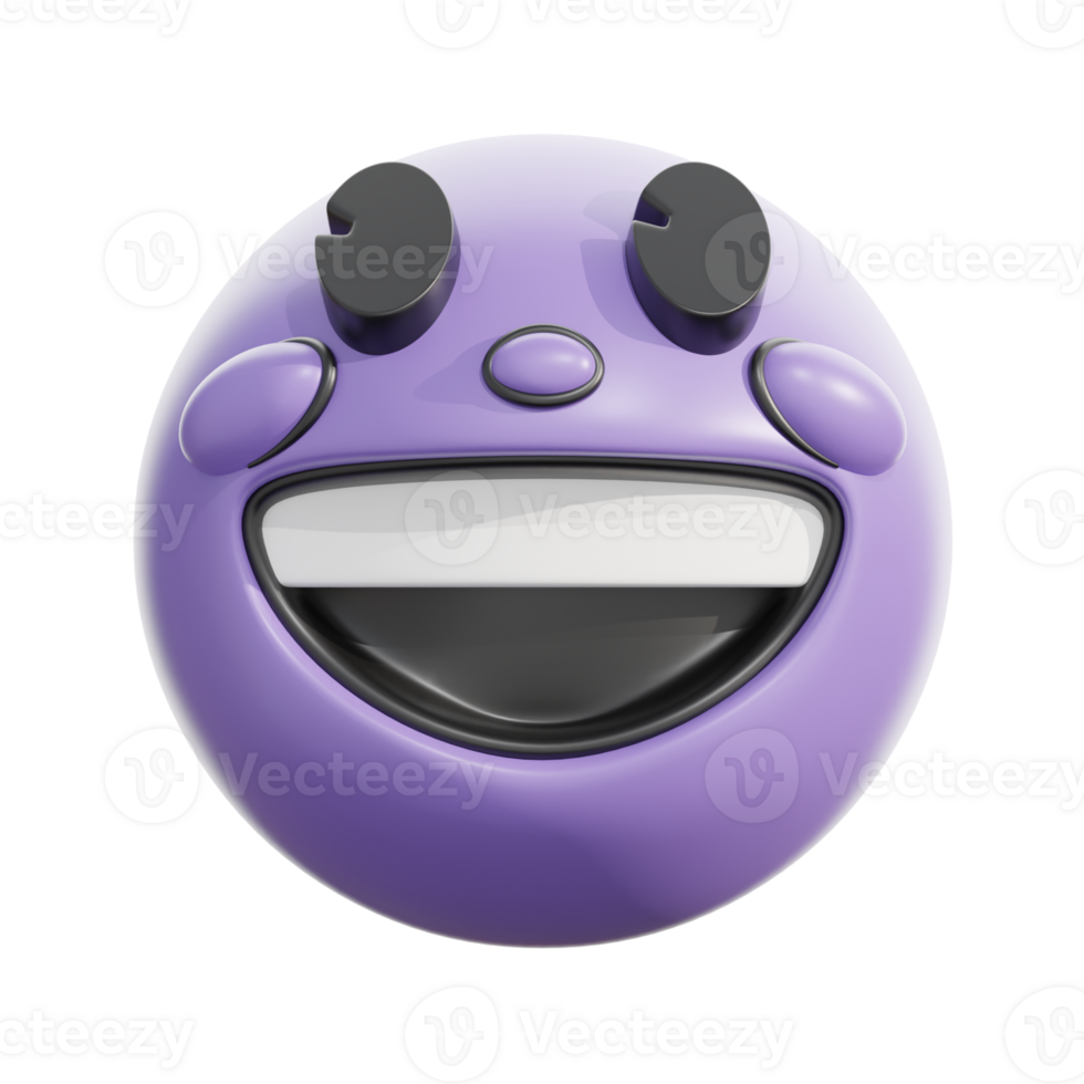 3D Retro Style Grinning Face Emoji png
