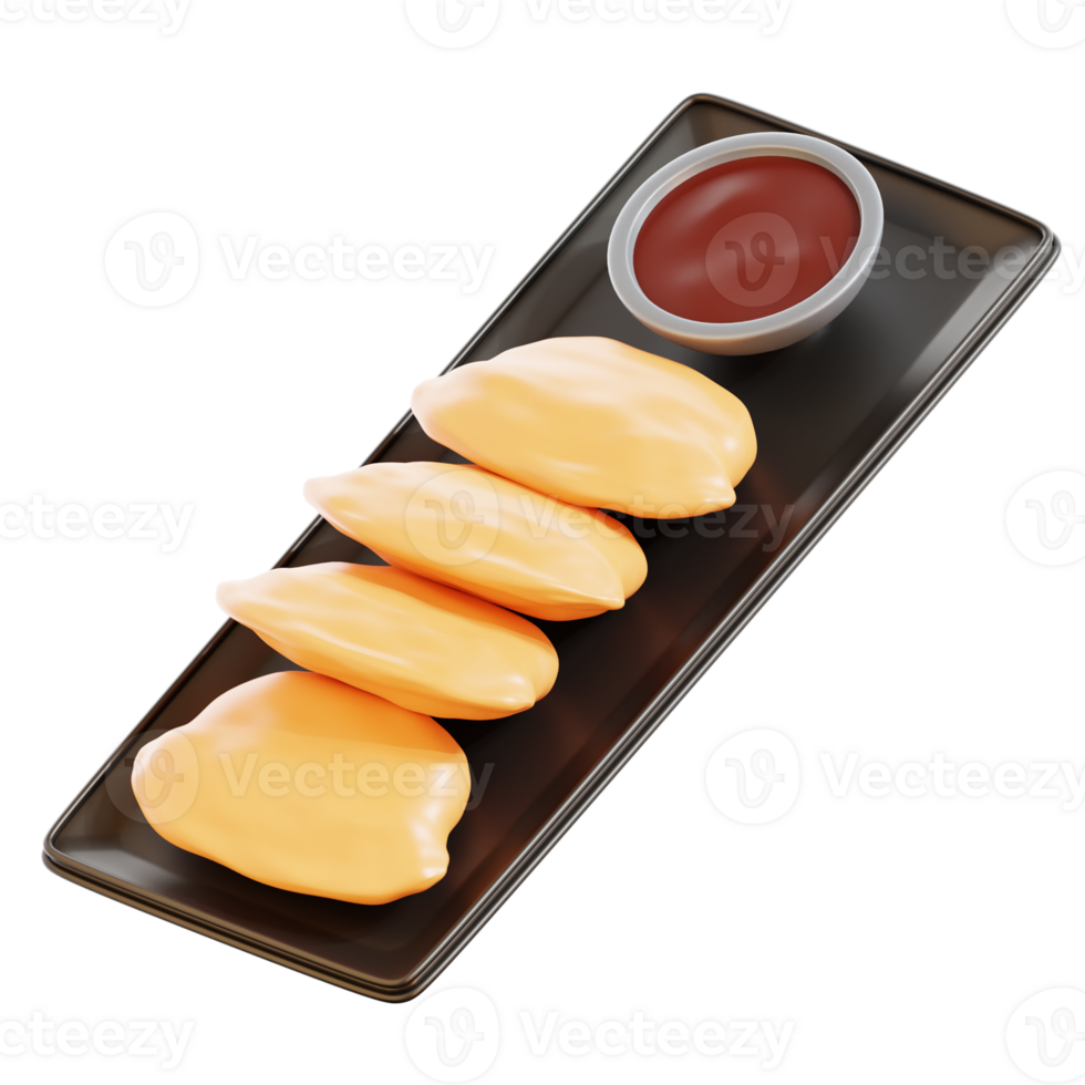 3D Gyoza Illustration png