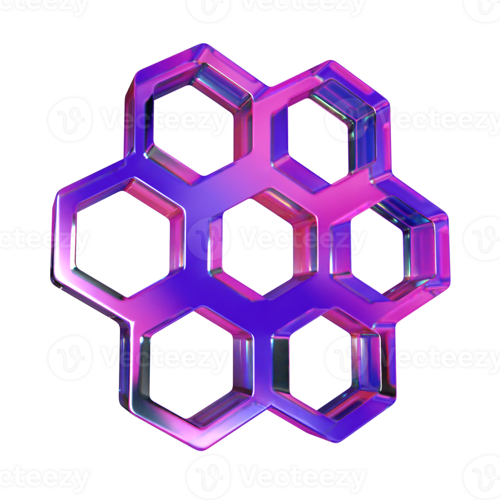 3D Hexagonal Beehive Illustration png