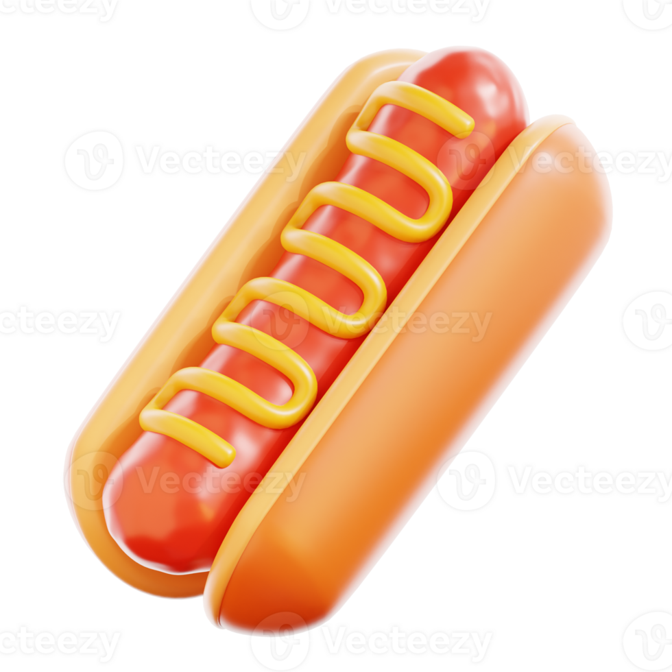 3D Hotdog Illustration png