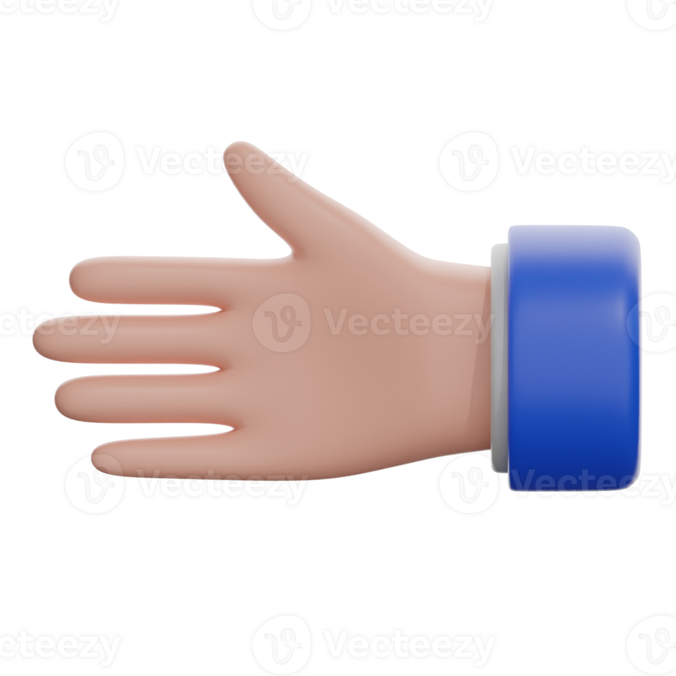3D Leftwards Hand Illustration png