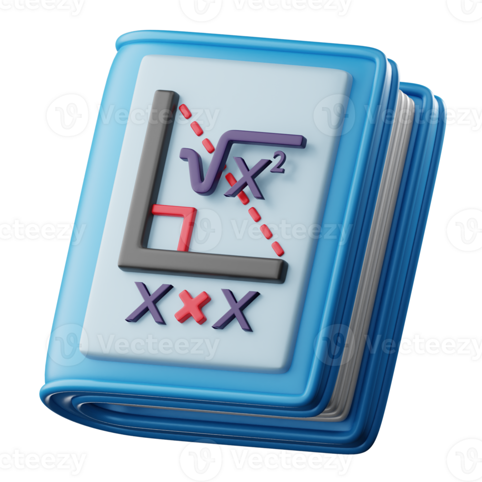 3D Math Book Illustration png