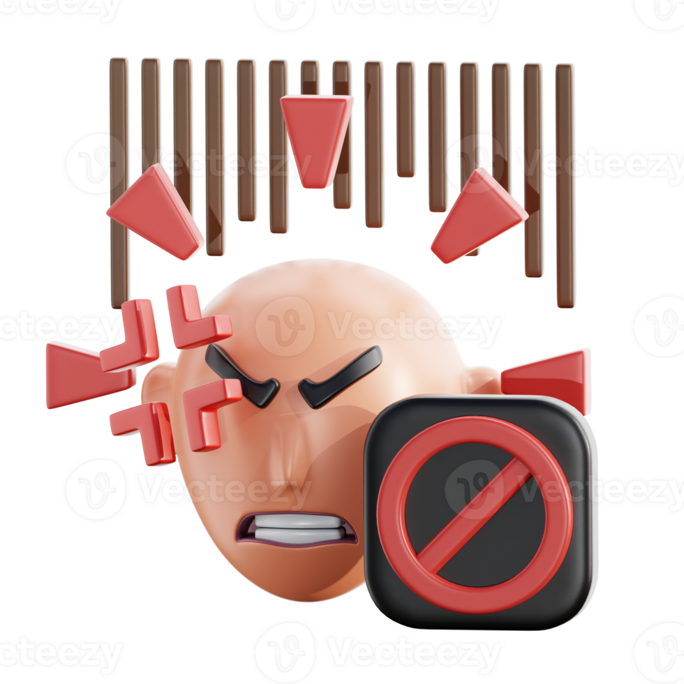3D No Angry Illustration png