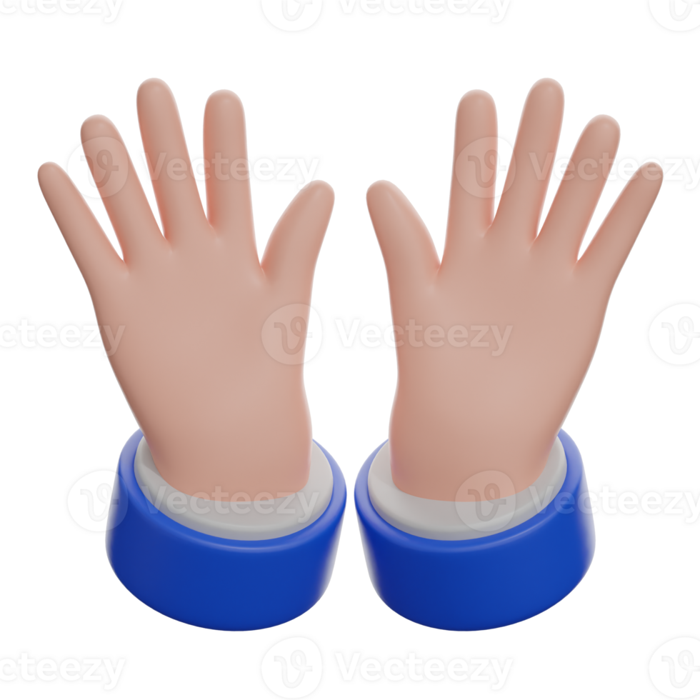 3D Open Hand Sign Illustration png