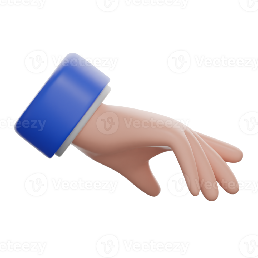 3D Palm Down Hand Illustration png
