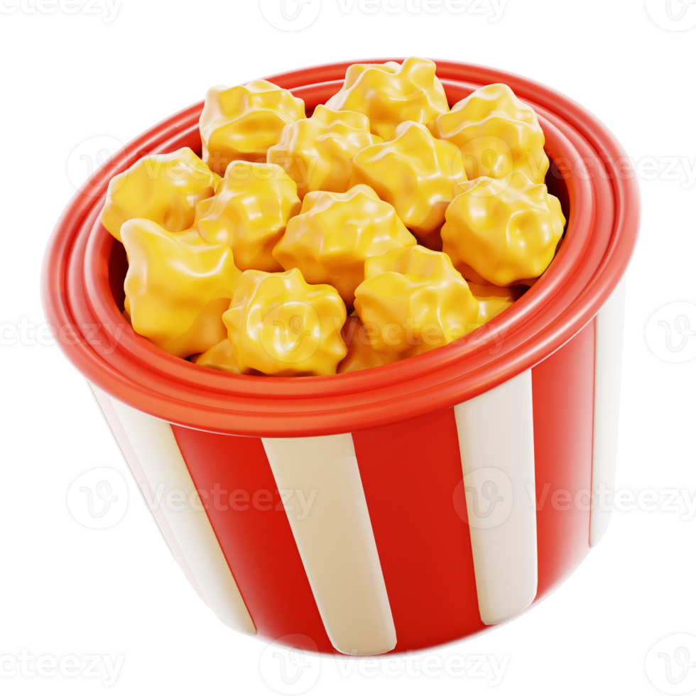 3D Popcorn Illustration png