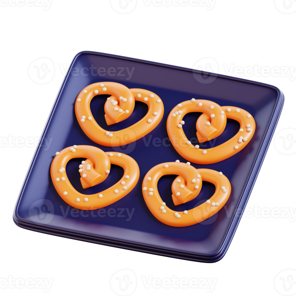 3D Pretzel Illustration png