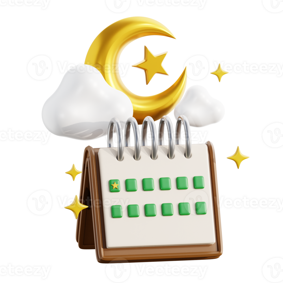 3D Ramadan Calendar Illustration png