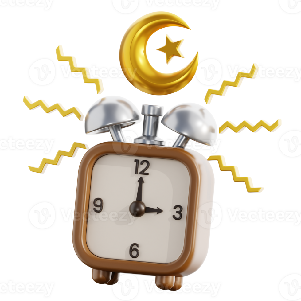 3D Ramadan Alarm Illustration png