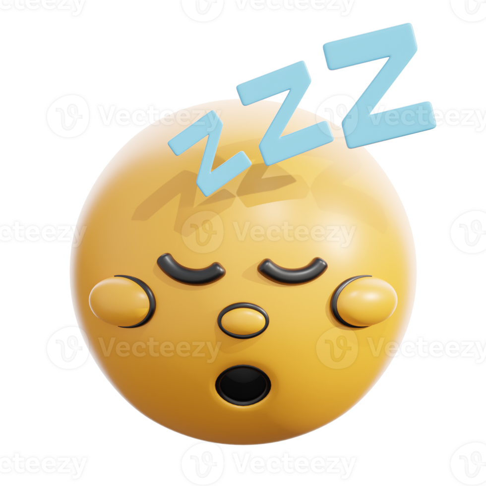 3D Retro Sleeping Face Emoji Emoticon png