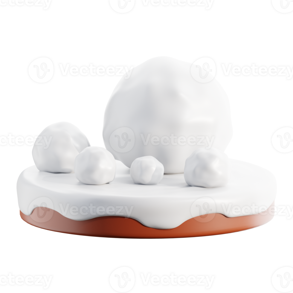 3D Snowball Illustration png