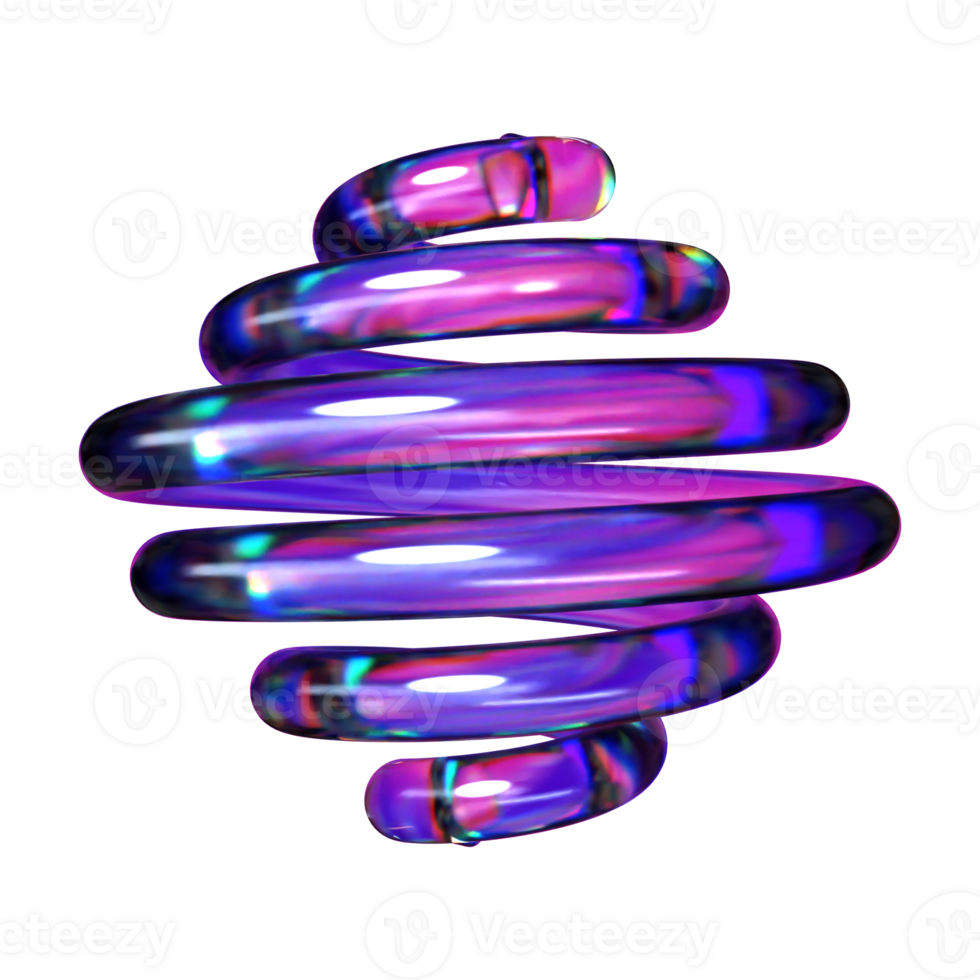 3D Squiggly Globe Illustration png