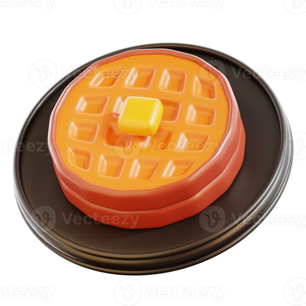 3D Waffle Illustration png