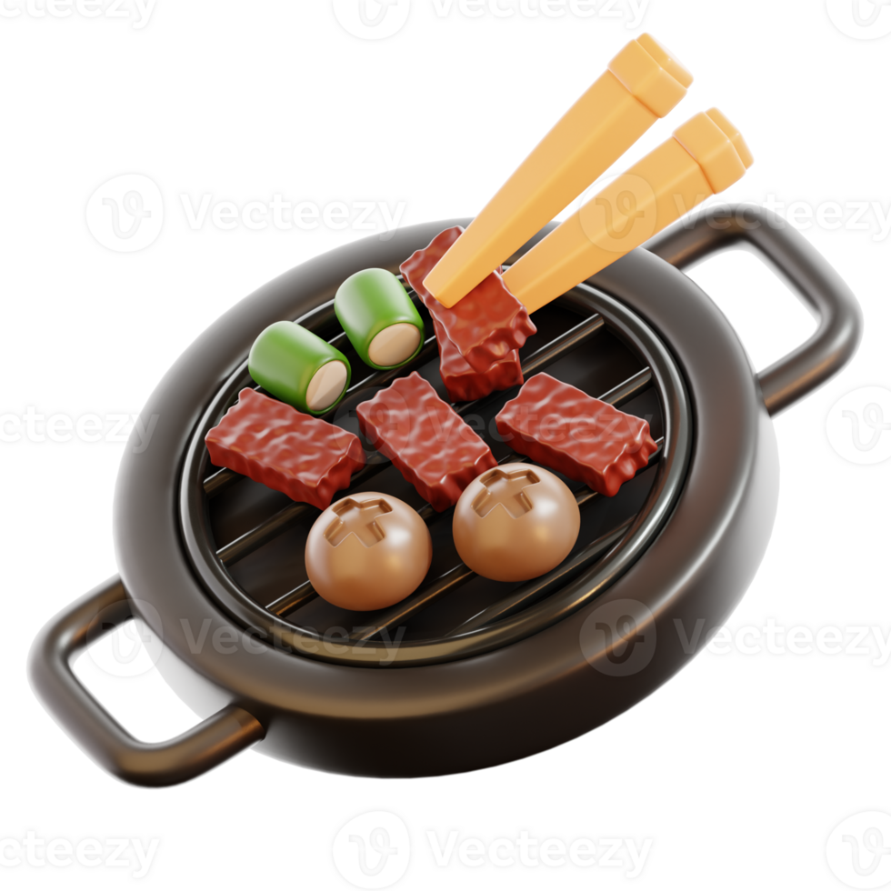 3D Yakiniku Illustration png