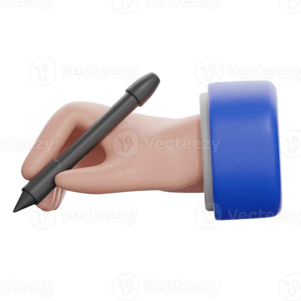 3D Writing Hand Illustration png