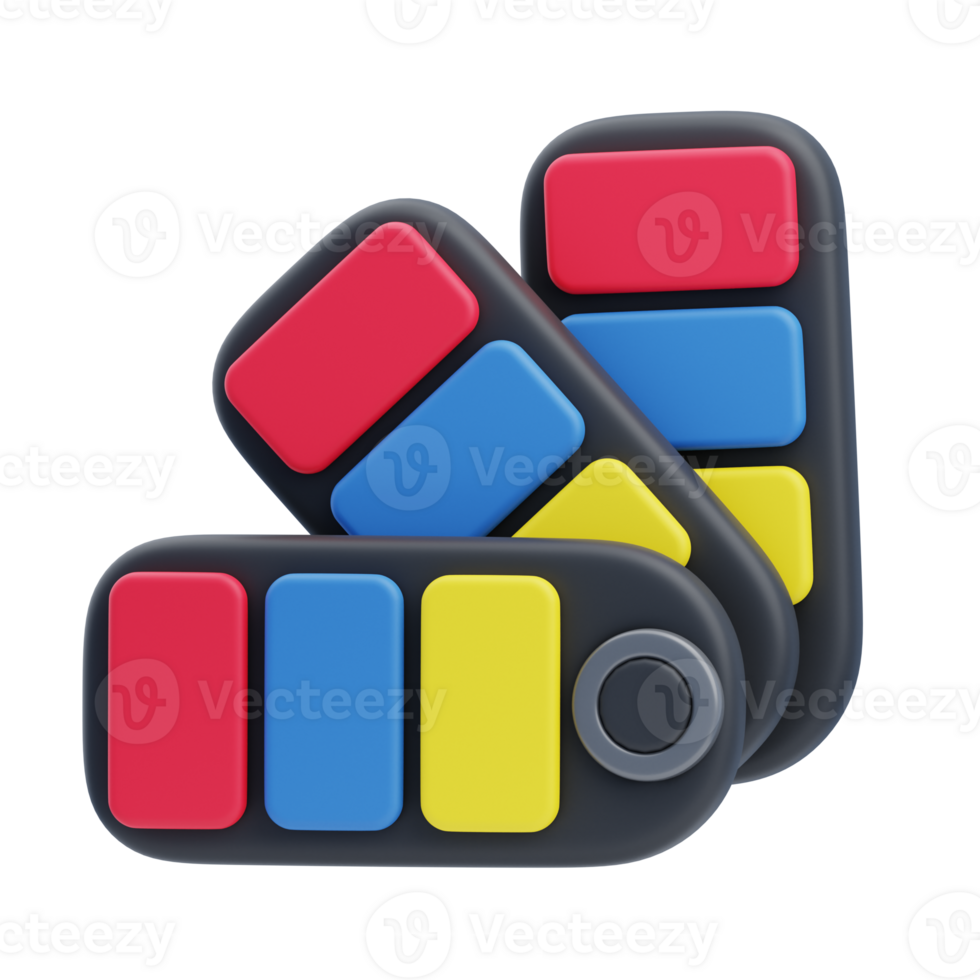 3D Color Palette Icon Illustration Render png