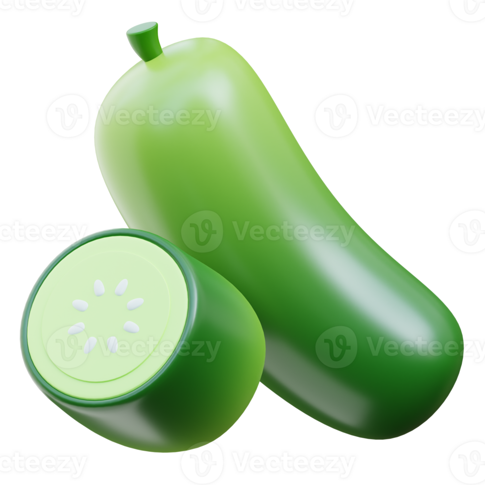 3D Cucumber Icon Illustration Render png