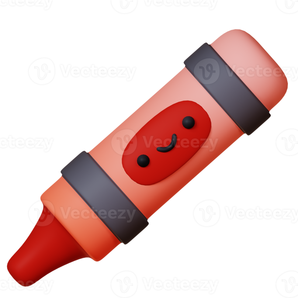 3D Crayon Icon Illustration Render png