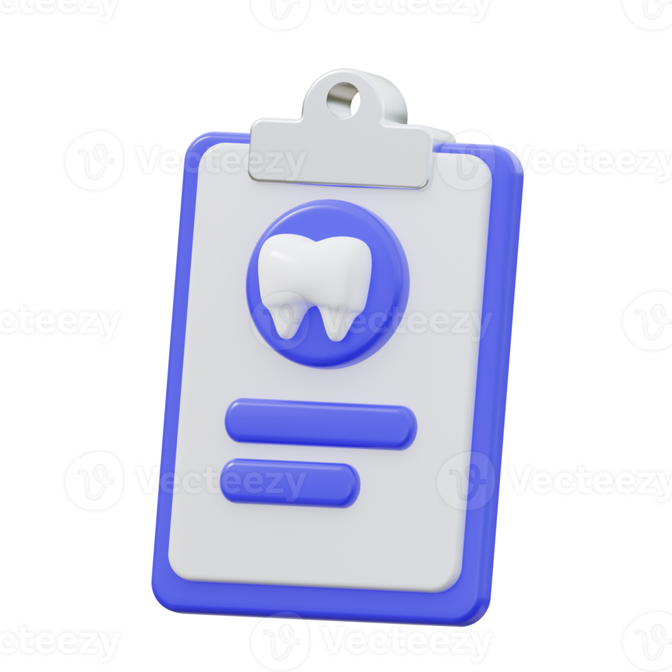 3d Dental Bericht Symbol Illustration machen png