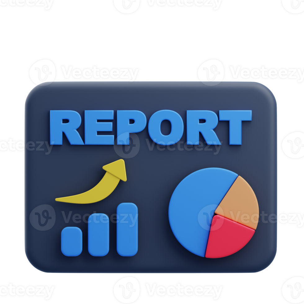 3D Financial Report Icon Illustration Render png