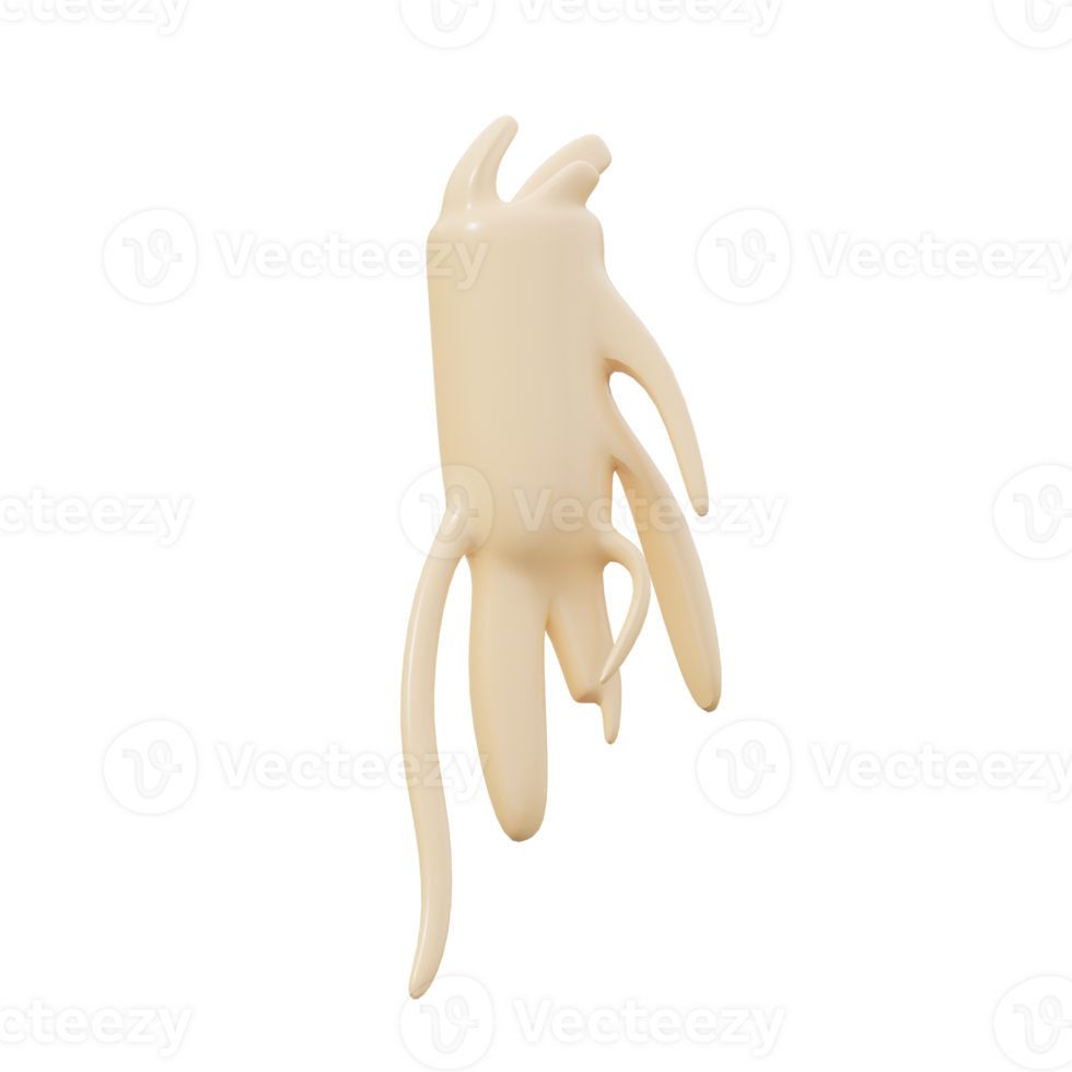 3D Ginseng Icon Illustration Render png